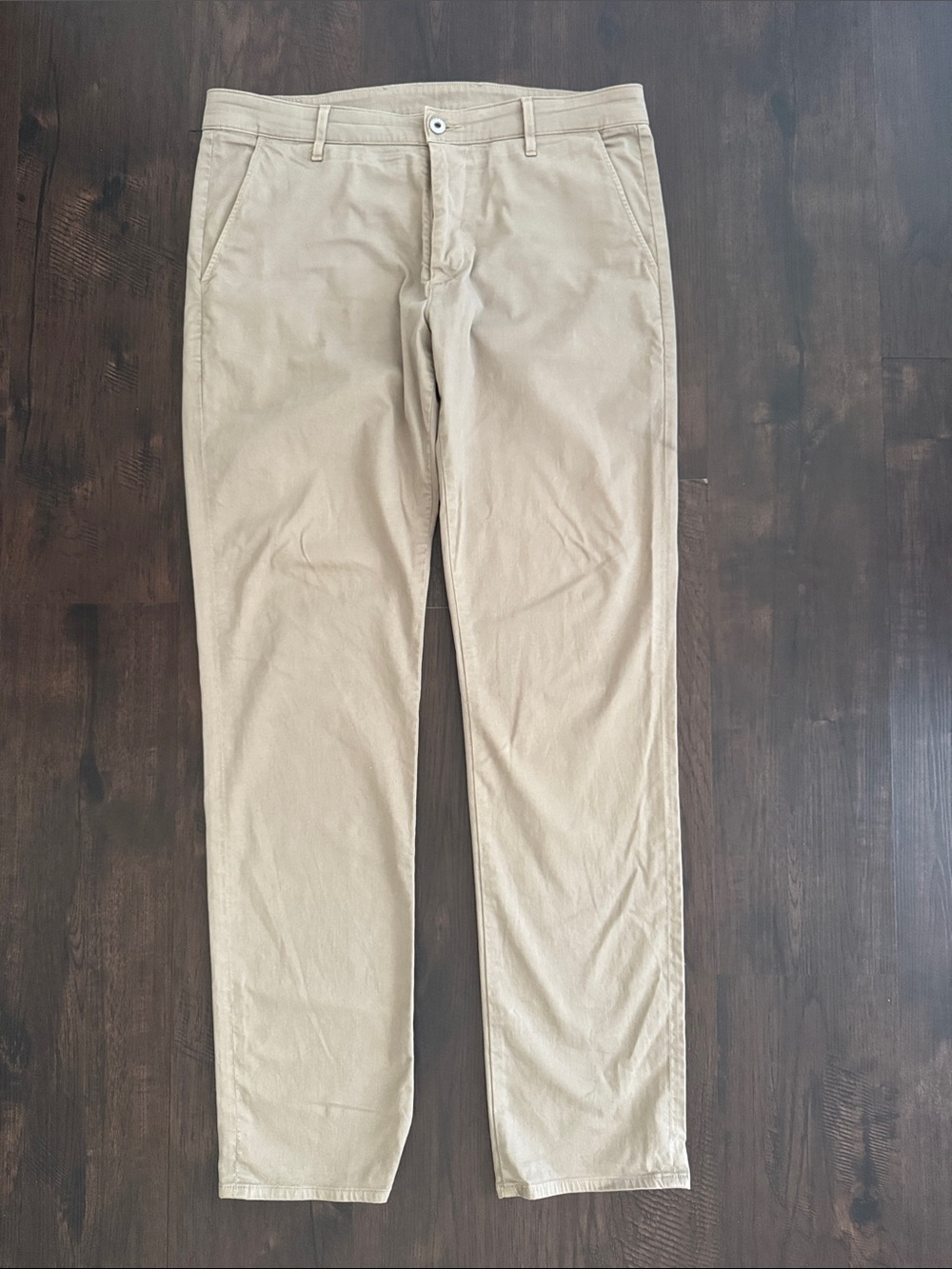 AG Adriano Goldschmied Lux Khaki Tan Tailored Trouser Men's 34x34 Chino Pants
